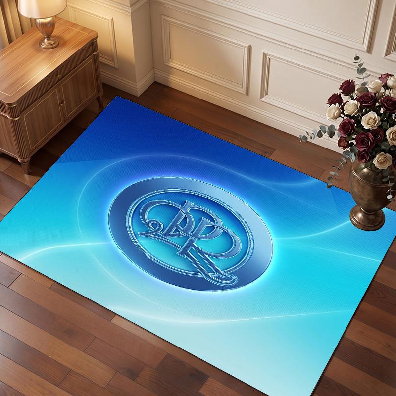 Queens Park Rangers Football Print Crystal Velvet Rug, Comfortable Water Absorbent Non Slip Indoor Floor Carpet