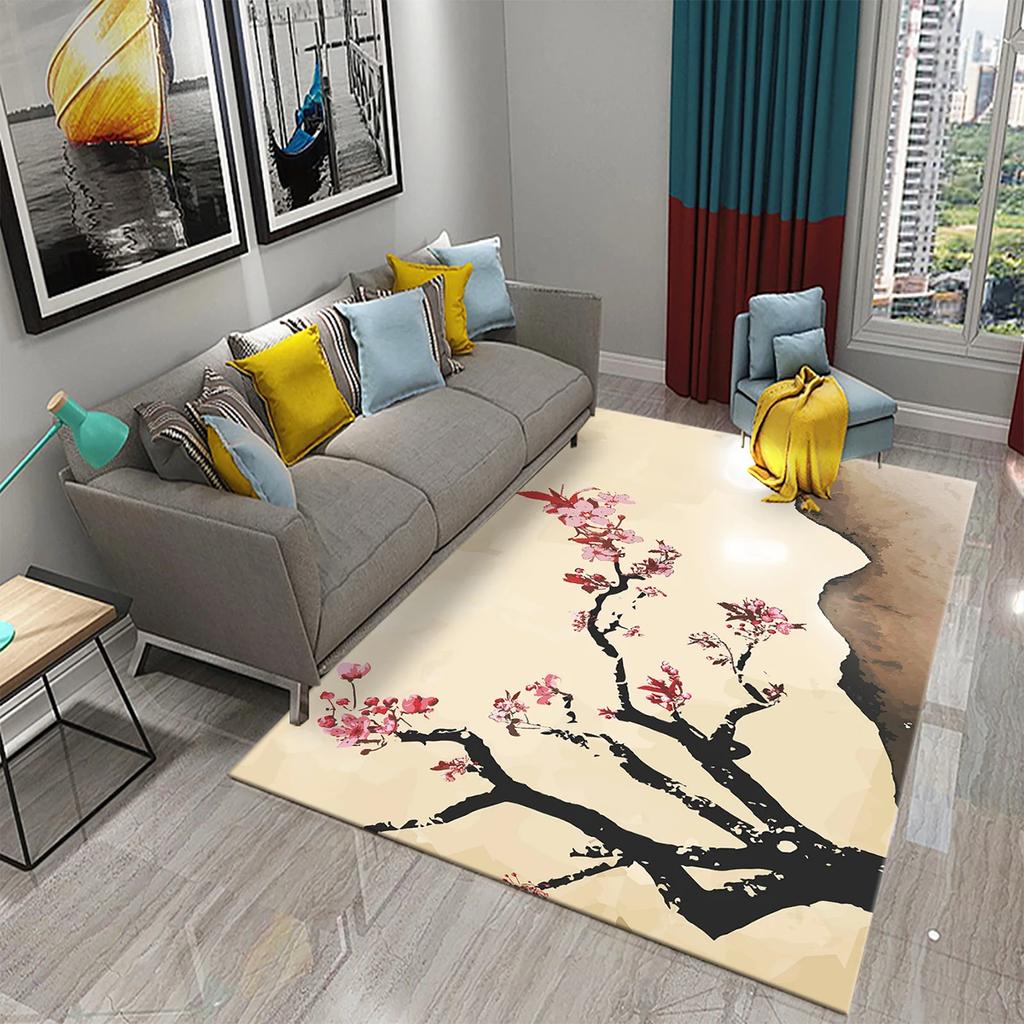 3D Pink Peach Blossom Carpet Living Room Coffee Table Area Mats Balcony Bedroom Decoration Rugs Kitchen Bathroom Anti-slip Rugs