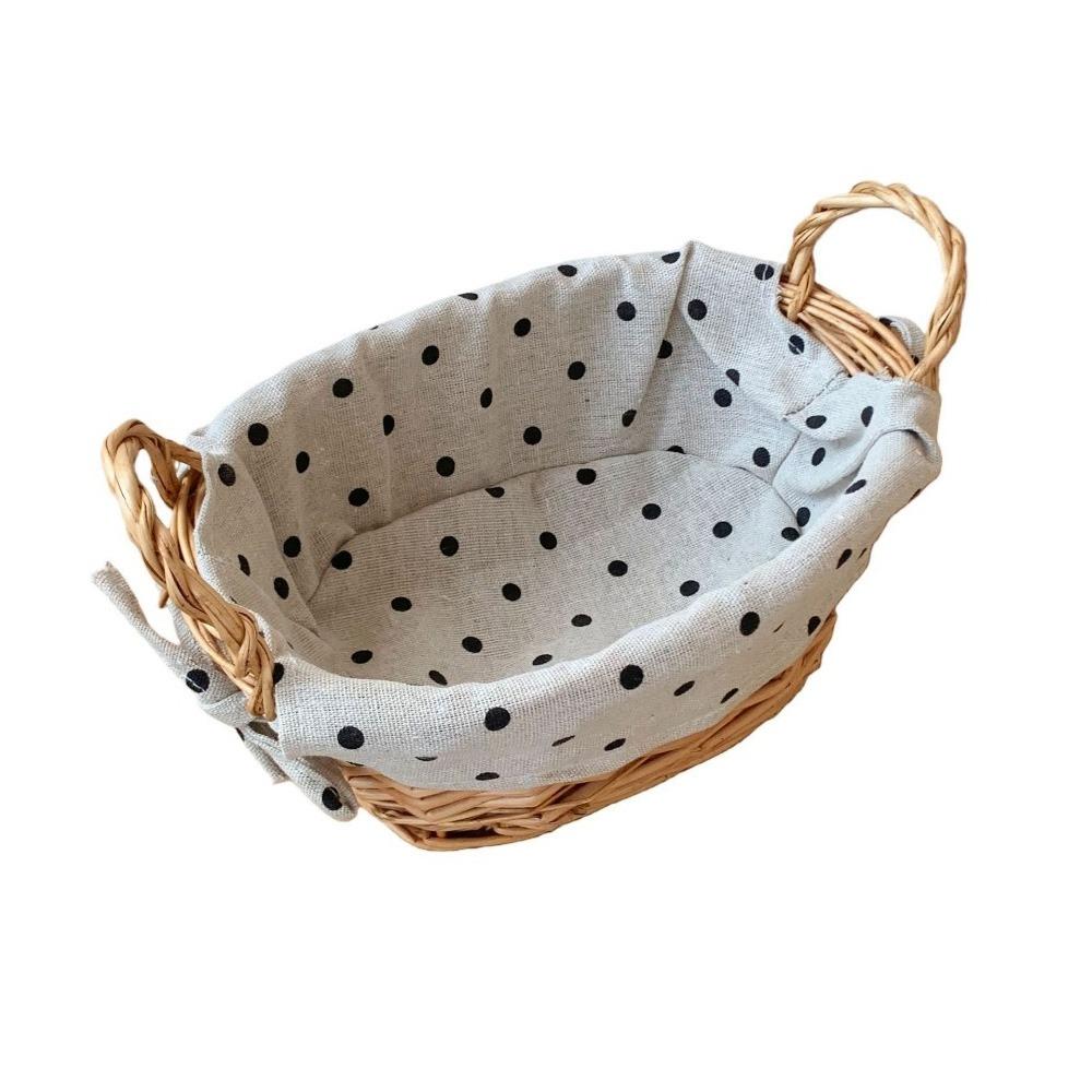 Fabric Rattan Storage Baskets Decorative Cosmetic Storage Baskets Desktop Organizer  Bathroom Storage Basket