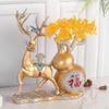 Crystal Wealth Tree Lucky Gourd Apple Elk Deer Resin Ornament Home Foyer Living Room Furnishing Crafts Office Desktop Decoration