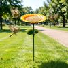 Sunflower Bird Feeder Bath for Outdoor Metal Flower Bee Watering Station with Stake Decorative Butterfly Pollinator Feeder Tray for Yard Lawn Patio