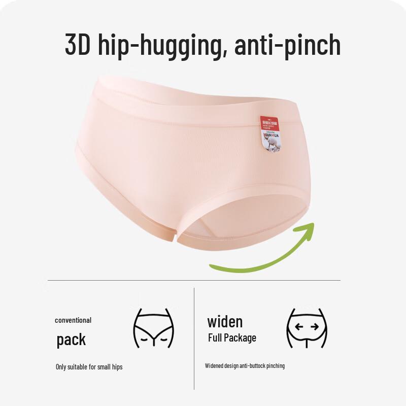 Women's 7A Antibacterial 100% Cotton Mid-Waist Briefs