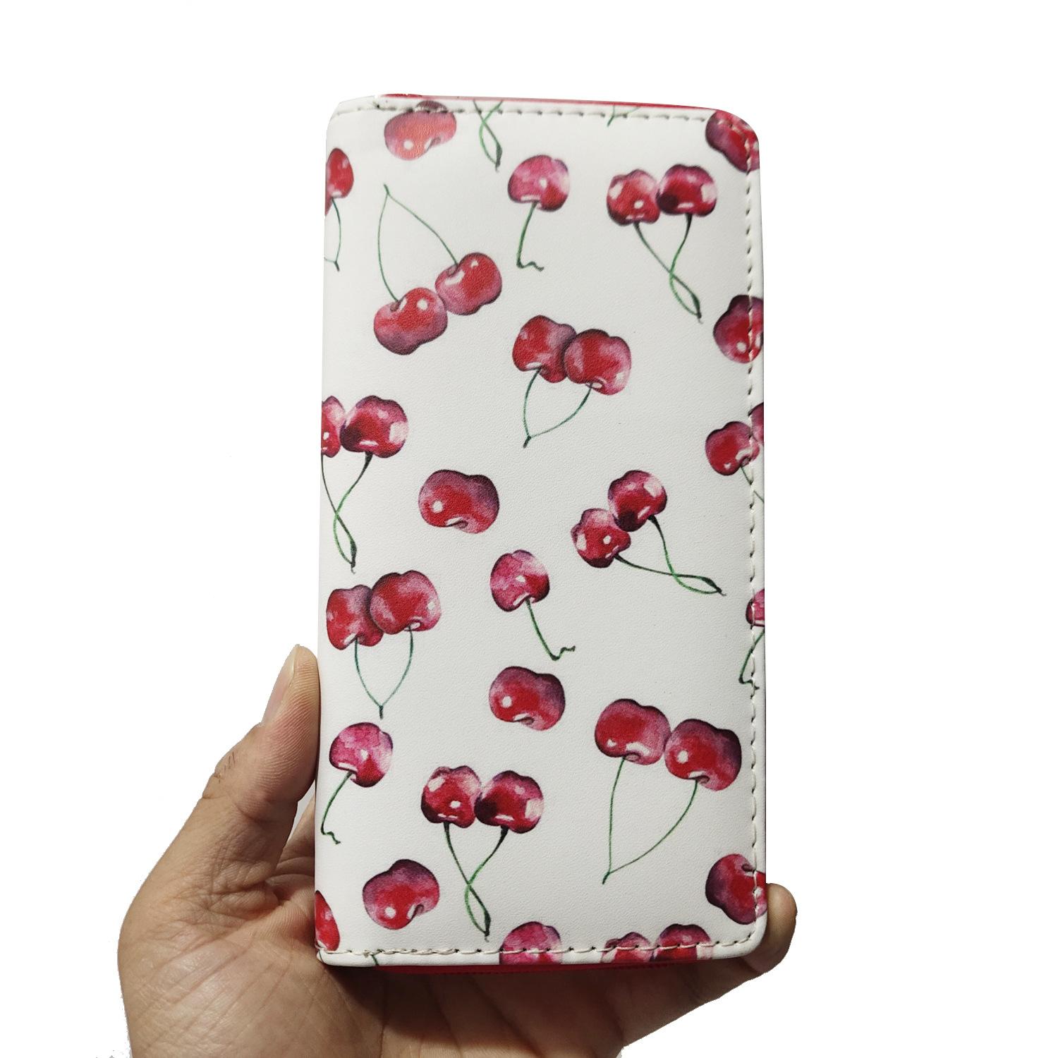 

Новый длинный кошелек на молнии с клубникой, вишней и виноградом, кошелек