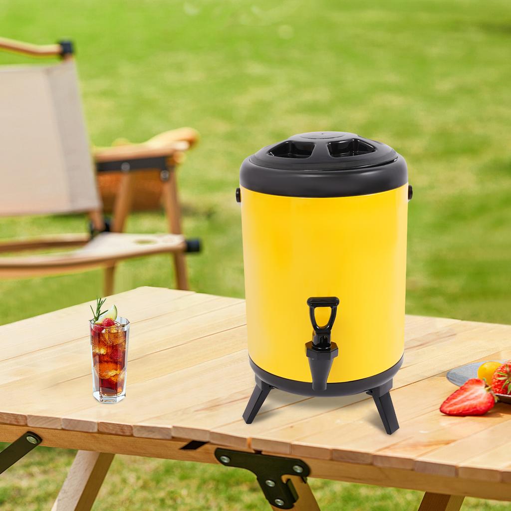 8L Stainless Steel Insulated Drink Dispenser with Spout, Hot and Cold Beverage Container for Parties, Events, Picnics, Catering
