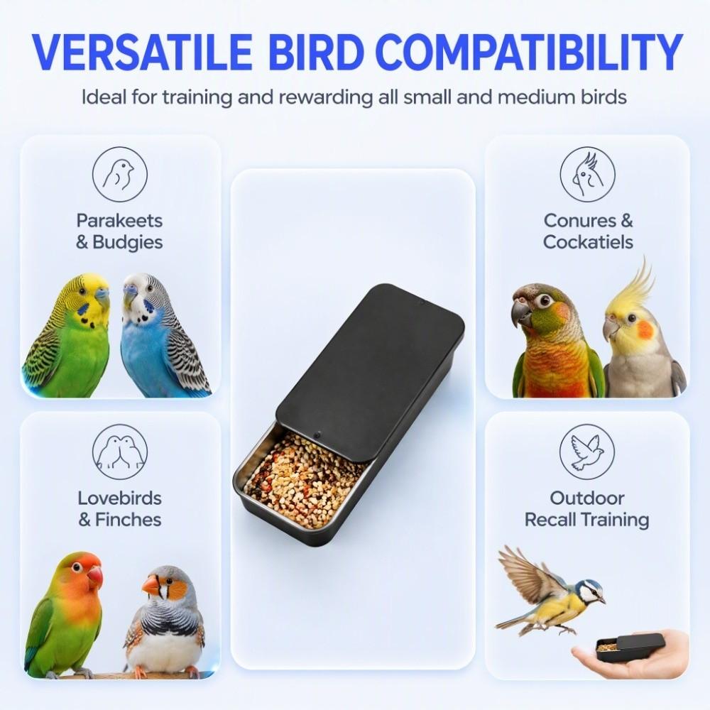 3pcs Sliding Lid Handheld Bird Feeder Refillable Dispenser Bird Training Food Jar Travel Use