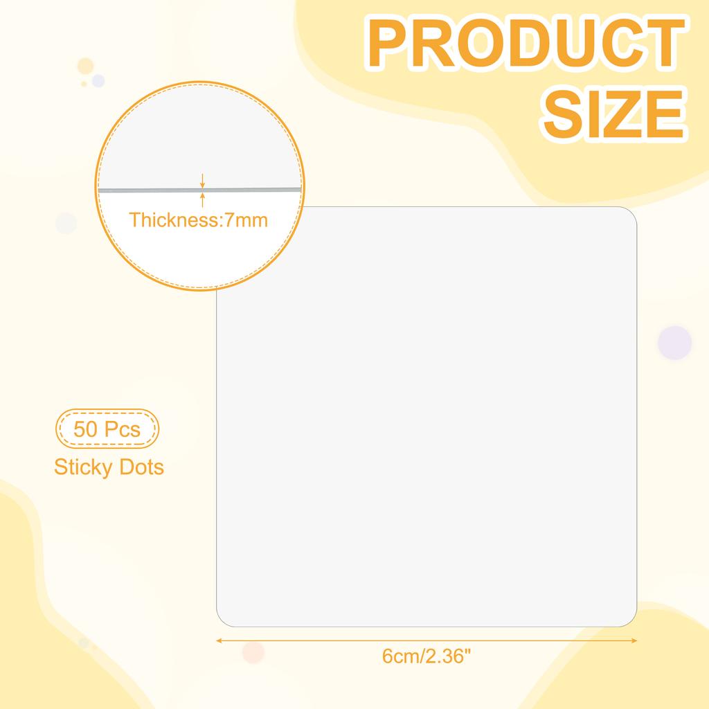 50-200Pcs 6cm Transparent Double-Sided Adhesive Tape Strong Adhesive Patch Waterproof No Trace Sticky Dot Removable Stickers