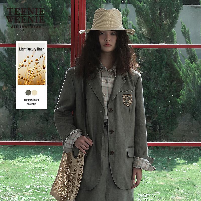 Teenie Weenie Women s Linen Blend Casual Blazer S