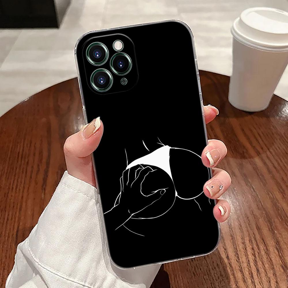 Sexy Line Art Lover Couple Kiss Case For Apple iPhone 17 16 15 14 13 12 11 Pro Max 16 Plus 16E 17Air 17Pro Phone Cover Silicone