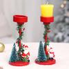 Elegant Christmas Themed Candle Holder Resins Constructions Candle Stand for Home and Office Decoration