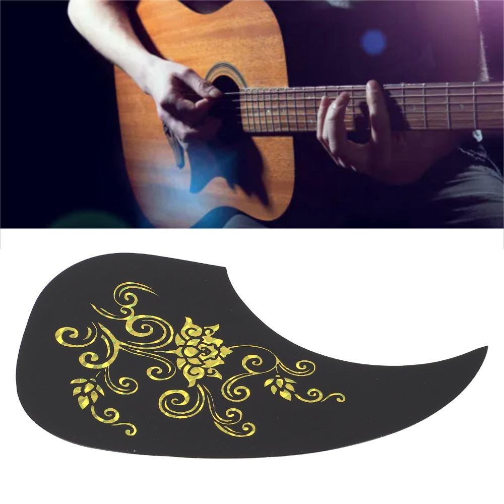 Golden And Silver Acoustic Guitar Pickguard Self Adhesive Protective Cover Guitar Protection