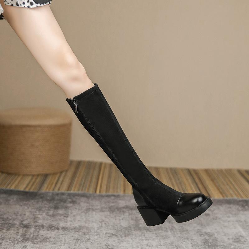 New autumn and winter knight boots women's legs thin boots thick-soled boots thick-heeled boots
