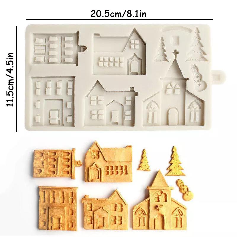 Weihnachtsbaum Haus Silikon Fondant Kuchen Dekor Form Schokolade Sugarcraft Form