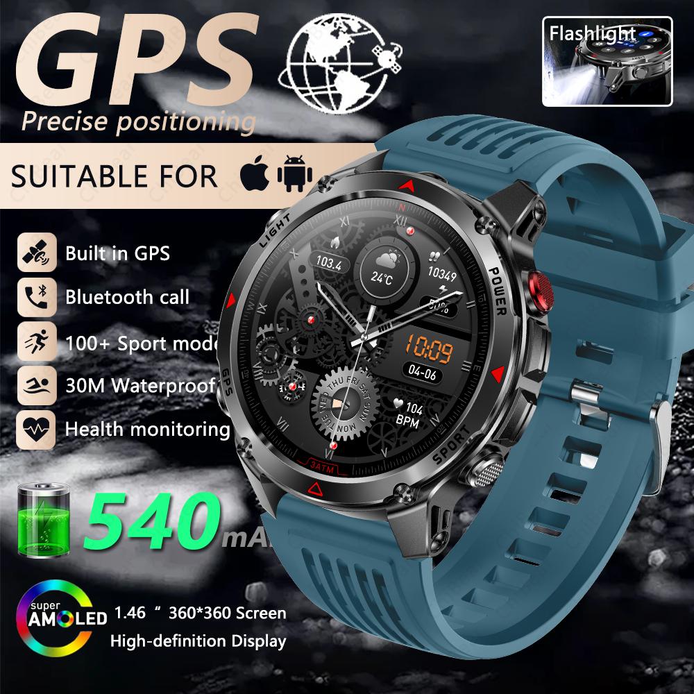New T-Rex 3 Smart Watch Men Built-in GPS 540 mAh Battery 3ATM Waterproof Compass Barometer Altimeter Sports Smartwatch Man