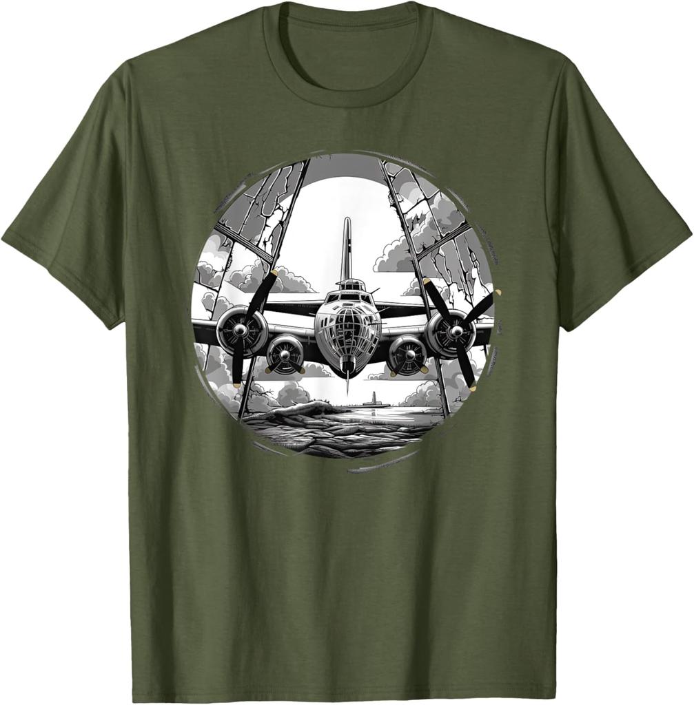 Retro Airplane Aviation Military Plane B17 Bomber Tshirt 100 Cotton Oneck Short Sleeve Summer Casual Unisexs Tshirt Streetwear