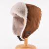 Thunderbolt Hat Men's Fall and Winter Outdoor Warm Ear Protection Cotton Hat Suede Velvet Youth Pilot Biker Cap Female