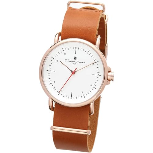 Salvatore Marra Stainless Steel Quartz Watch SM22104-PGWH Men's