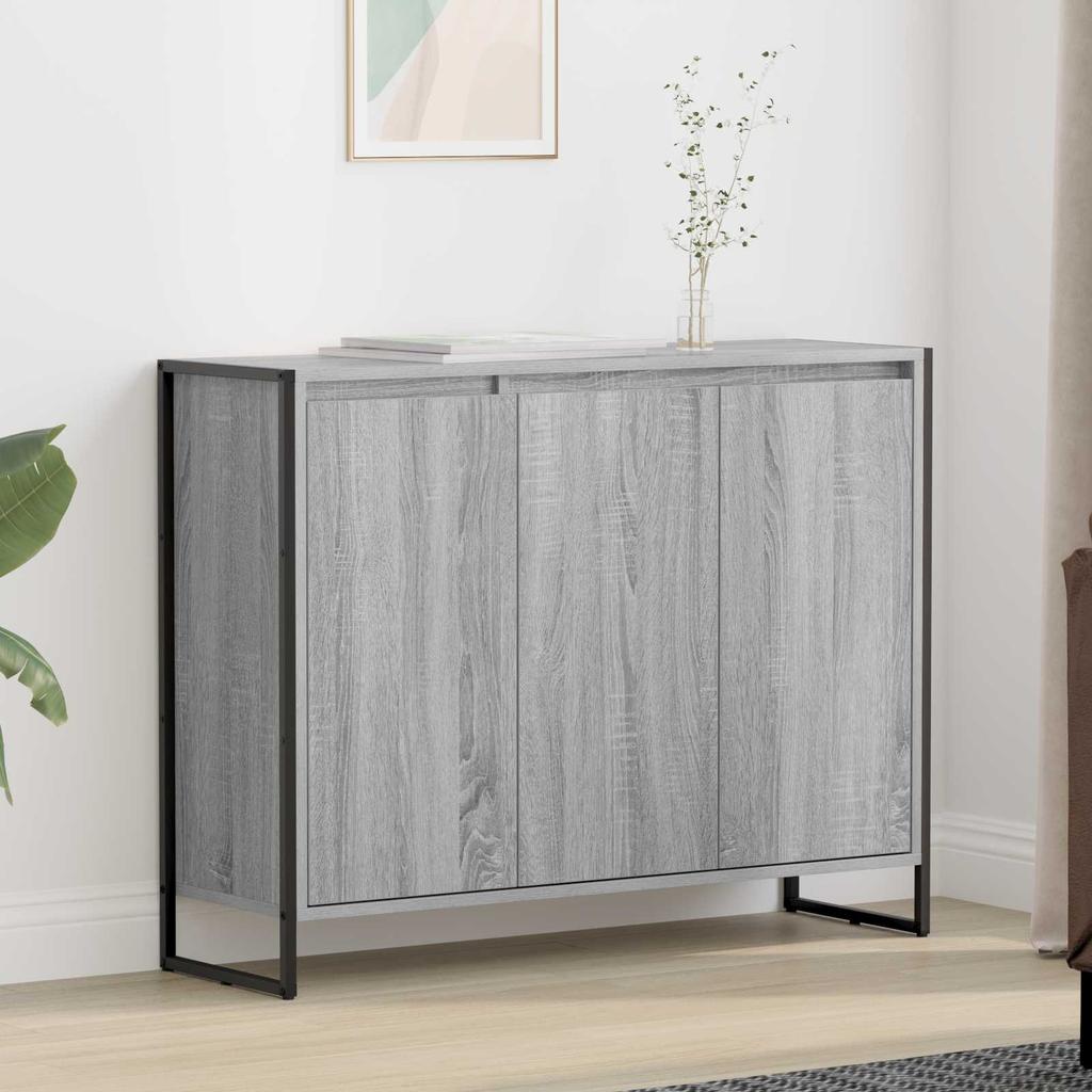 Side Cabinet Grey Sonoma 96.5 X 30 X 75 Cm Particleboard