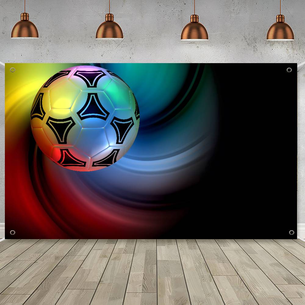 3D Ball Creative Pattern Hanging Flag Polyester Printed Banner Hand Pulled Flag