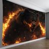 Majestueuze Zwarte Beer Brul Vuur Wandkleed Wanddecoratie Kunstprint Fantasie Bos Muurschildering Huisdecoratie 180x280cm