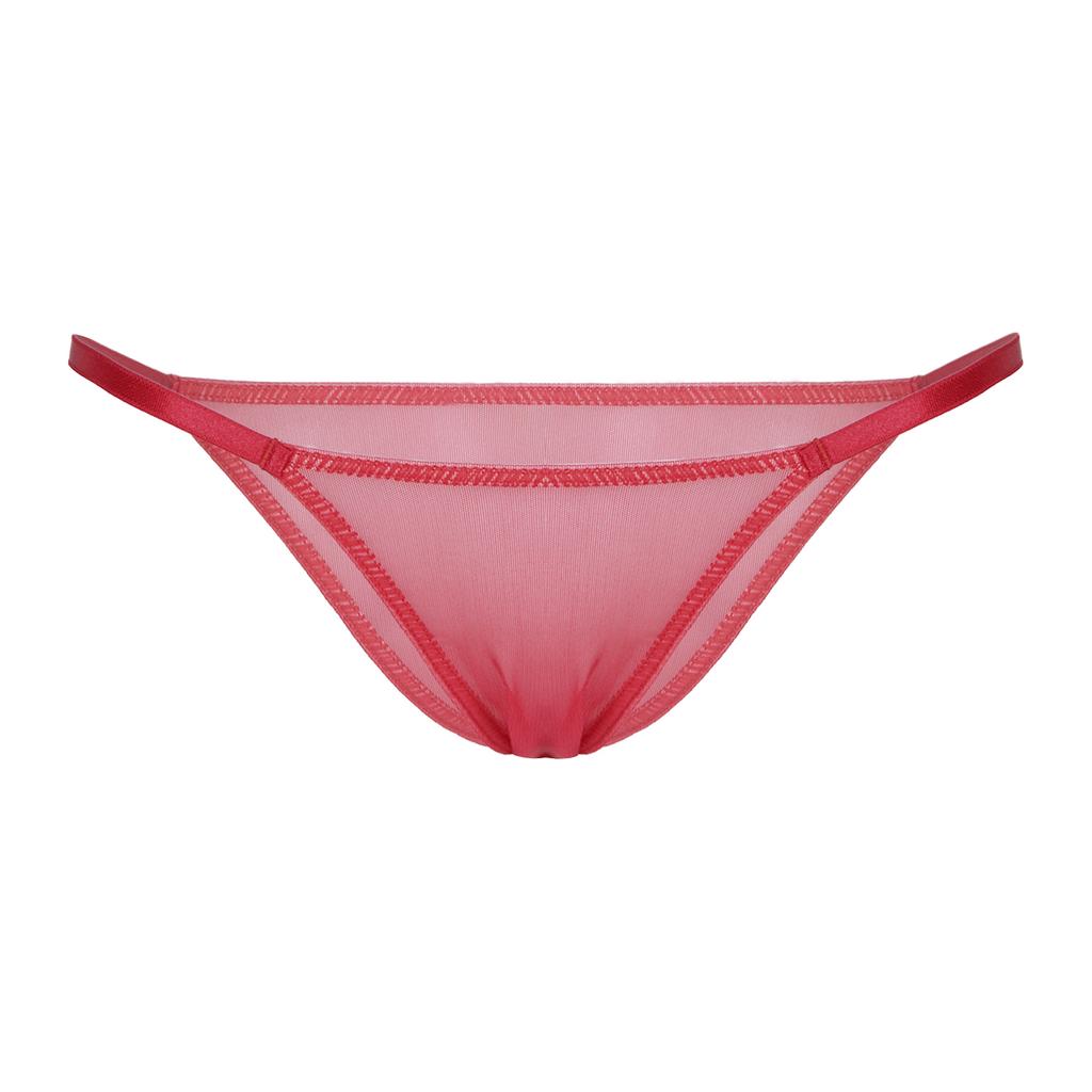 Womens Micro See Through Thong Low Waist Elastic Waistband Sheer Panties Briefs Lingerie Underwear