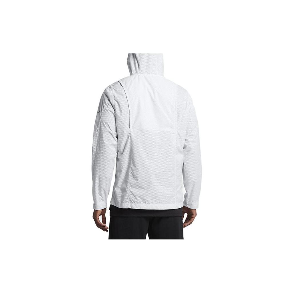 Nike Lightweight Water-Resistant Plaid Jacket Men Outerwear White 848532-100