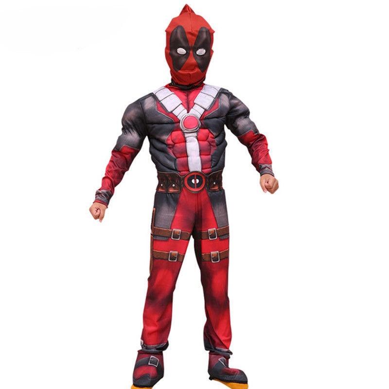 Deadpool Cosplay Costume For Boys Featuring Lifelike Muscle Design And Breathable Fabric