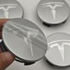 ANC1 4pcs/set 56mm Matte Silver Original Car Wheel Center Caps Emblem Rims Hub Cover Logo Badge For Tesla Model 3 Y X S Accessories