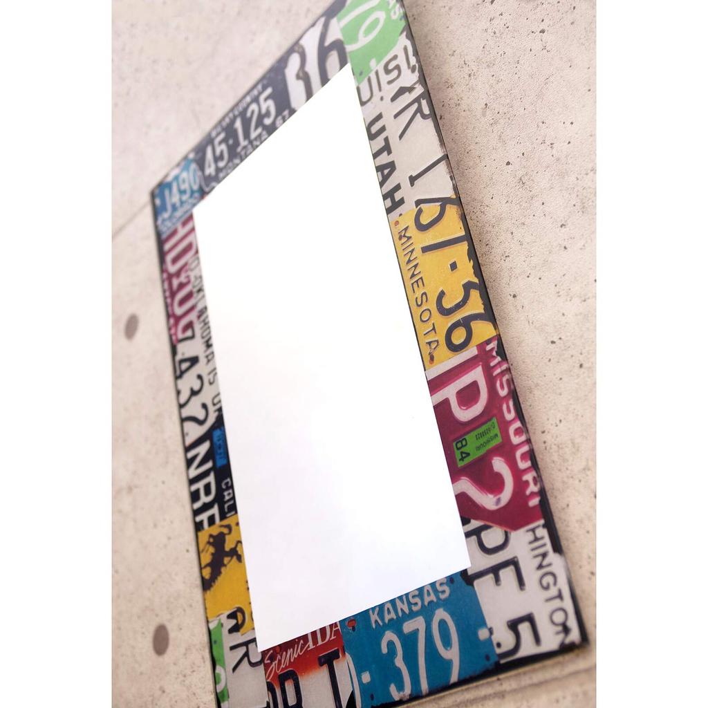 Akizuki Trading Glass Wall Mirror Number Plate (Square) 60cm H X 40cm W, Wall-Mounted, W40cm X D0.5cm X H60cm