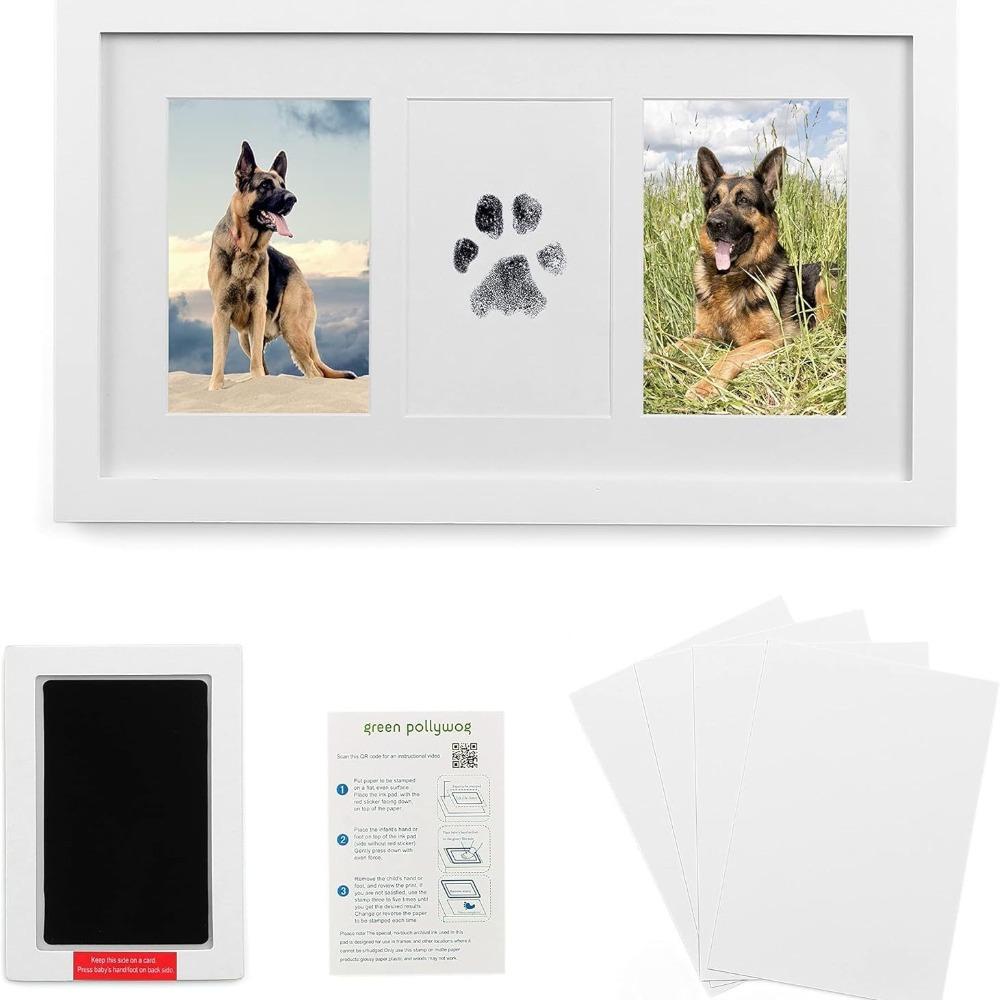 Pet Baby Growth Memorial Photo Frame Cat Dog 100 Days Full Month First Birthday Hand Footprint Keepsake Tabletop Frame
