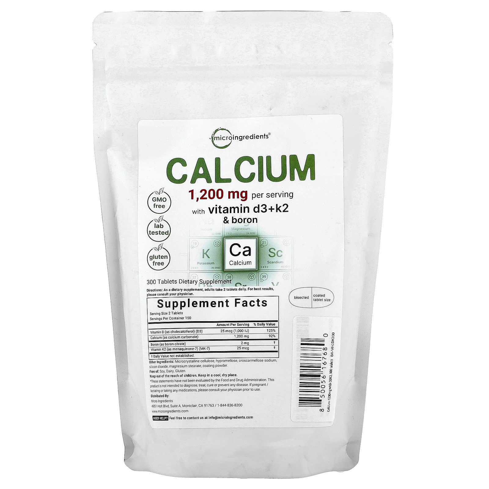 

Calcium with Vitamin D3 + K2 and Boron, 300 Tablets