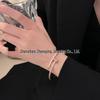 Kaka Luxurious Gold CNC Diamond-Cut Nail Bracelet - Elegant Design & High-End Appeal