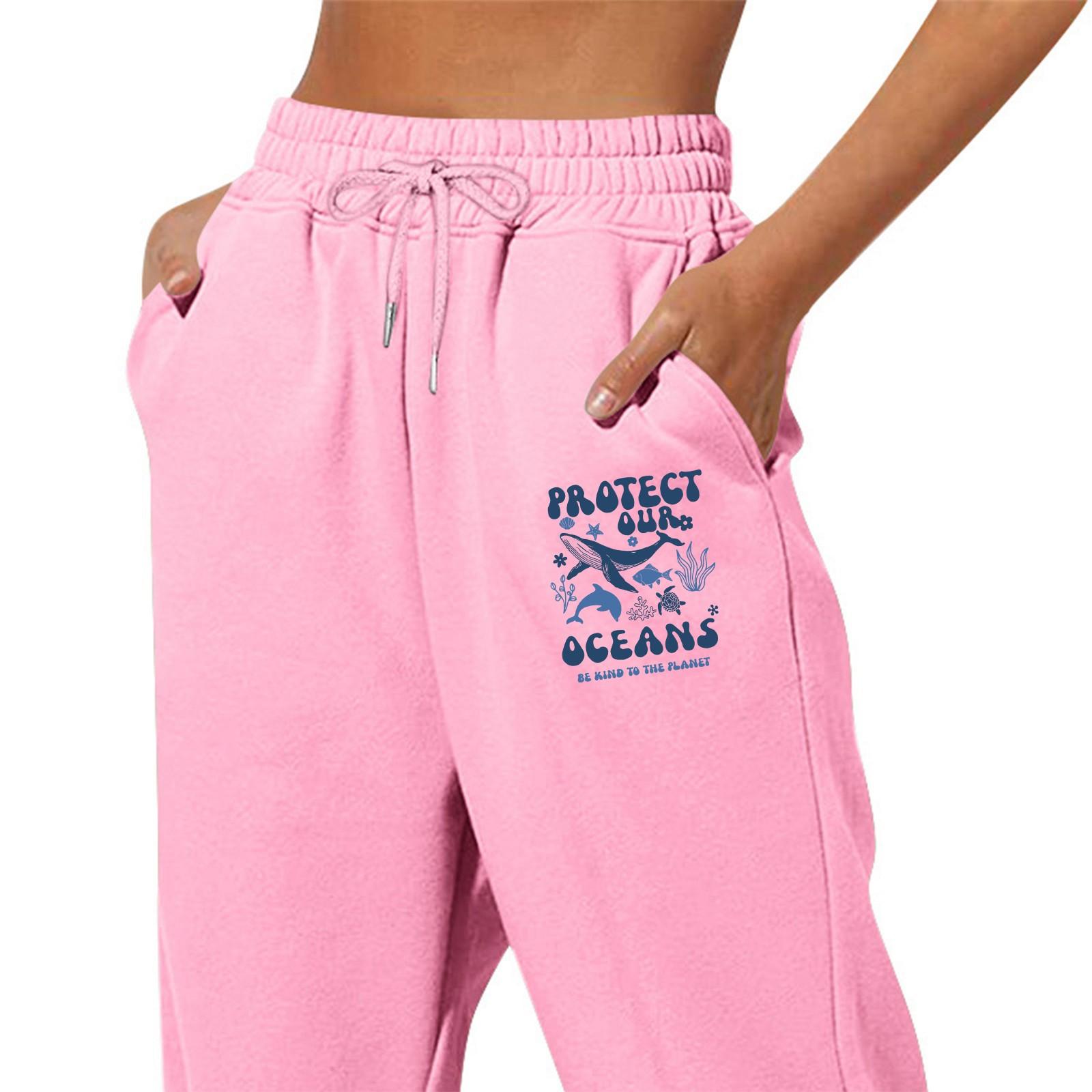 

Женские зимние спортивные штаны, однотонные повседневные брюки, женские флисовые спортивные штаны, широкие прямые брюки S розовый