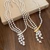 Long Multi Layered Pearl Necklace For Women Temperament Collar Chain Sweater Chain Necklaces Luxury Jewelry Accessories