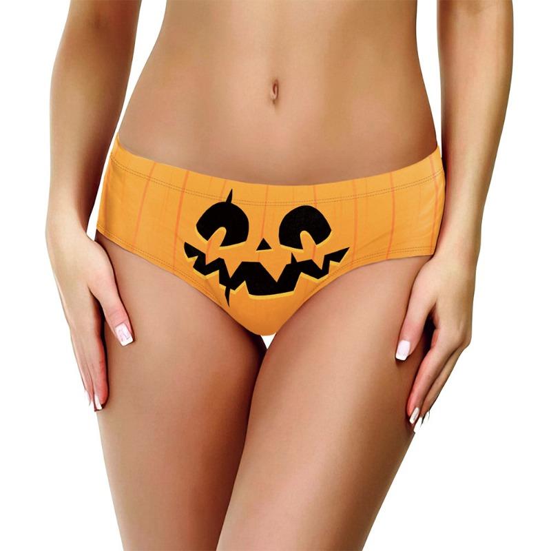 Halloween women's panties supply digital printing sexy briefs funny spider web panties