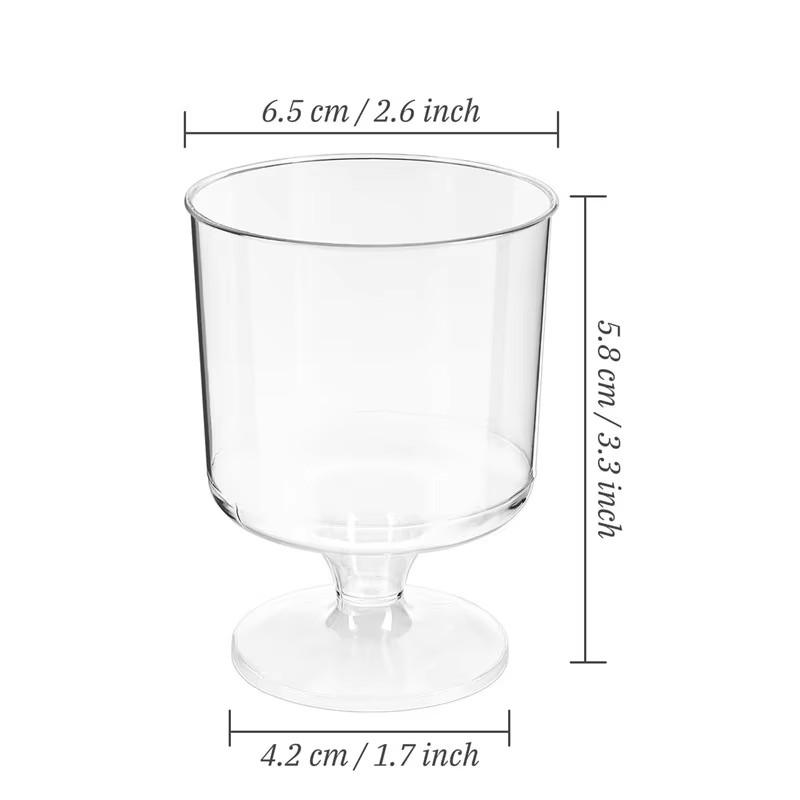 20 STÜCKE 80 ml Kunststoff-Puddingbecher Mousse Eis Dessertbecher Picknick Party Weihnachtsbedarf Passender Löffel Küchengeräte