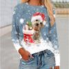 Christmas Women's T Shirt Graphic Santa Claus Snowflake Fashion Casual Long Sleeve Crew Neck Regular Tops Daily