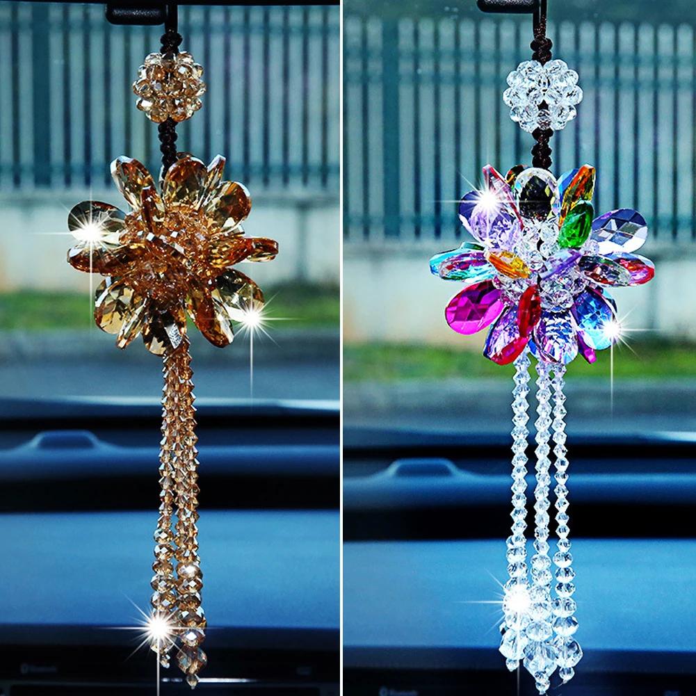 Car Beautiful Rear View Mirror Hanging Ornaments Auto Crystal Pendant Decoration Styling Accessories