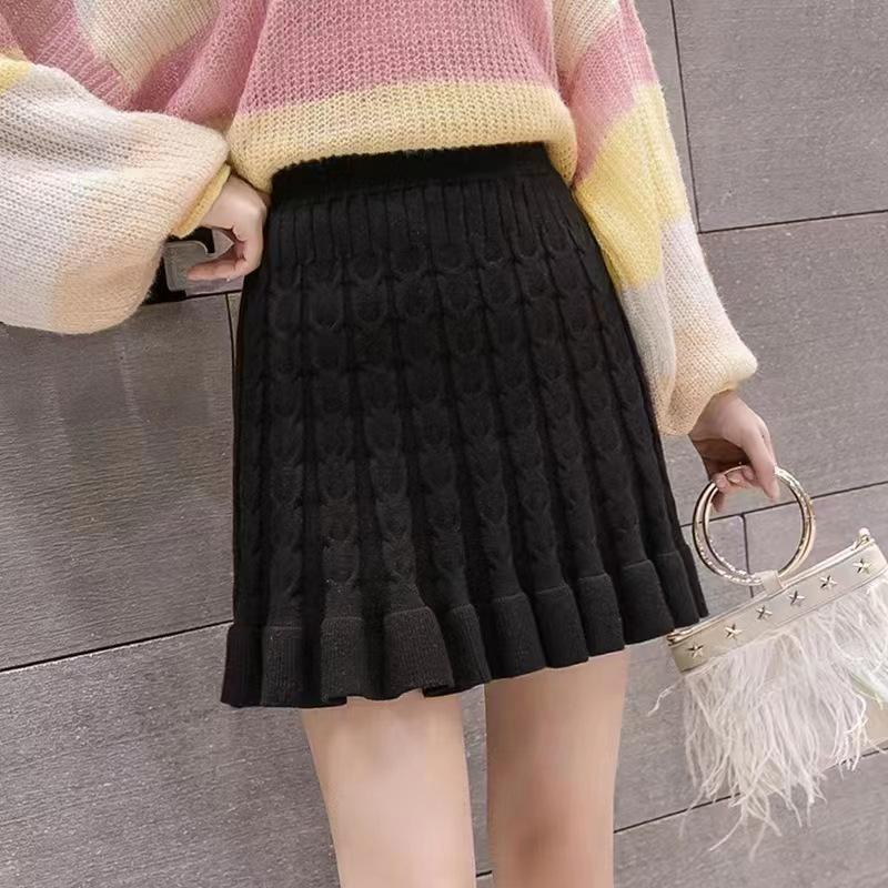 Autumn/Winter Knitted Half Length Skirt for Women Casual Knitted Skirt Fishtail Skirt for Women
