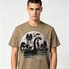 Mystery Creatures Moon Print TShirt UFO Bigfoot Graphic Tee 100 Cotton for Unisex and Unisex Casual Cotton Short Sleeve Tee Top