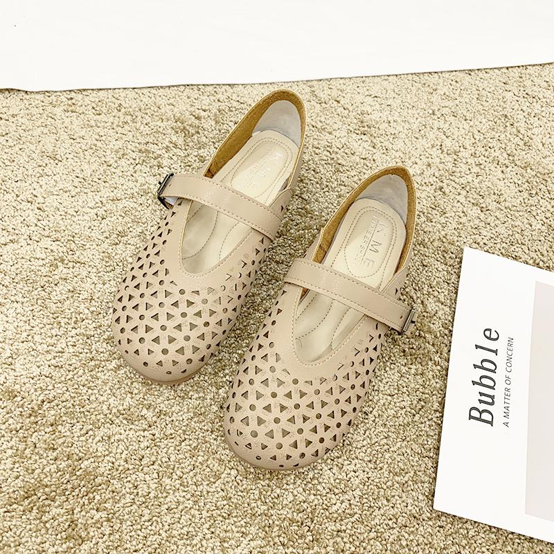 Чистая ручная работа кожа головы удобная мягкая кожа национальный стиль мягкая подошва женские туфли на плоской подошве с пряжкой 40 2273₽