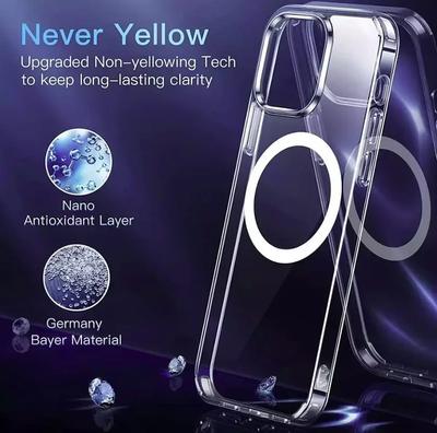 Bezdrátové nabíjení magnetické adsorpční průhledné pouzdro pro Apple iPhone 15 14 13 12 11 Pro XS Max XR X 8 15 Plus Kompatibilní s MagSafe