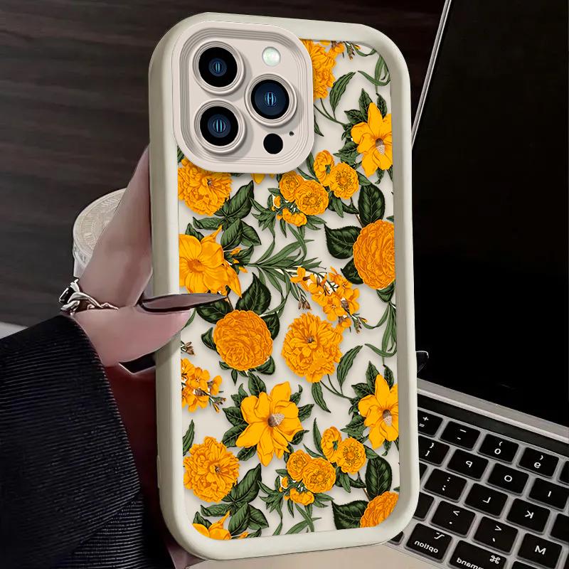 Beautiful Sunflowers Case for iPhone 17 Air 16 16E 15 14 13 12 11 Pro Max X XS X S Max XR SE 2020 SE4 7 8 Soft Silicone Cover