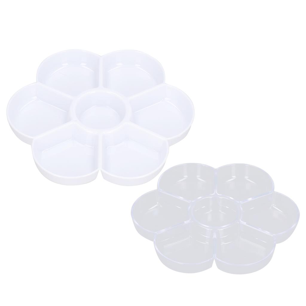 Palette 7 Holes Thickened Plastic Washable Plum Shaped Watercolor Palette Box for Studio Painting