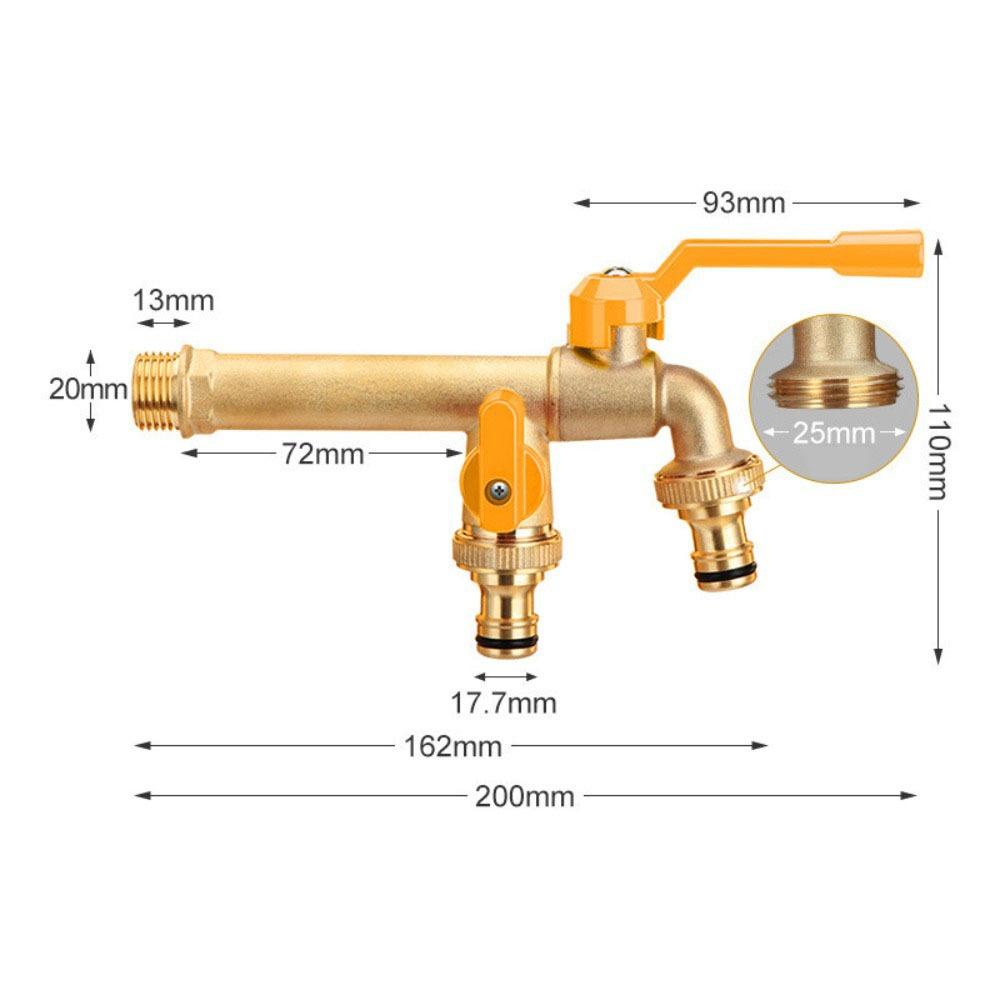 Ball Valve IBC Water Tank Connector 2-Way Irrigation Brass Tap Joint  Cold Climates