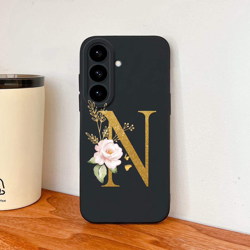 Flower Letter Phone Cover For Samsung S26 Ultra Case For Samsung S26 Plus Back Cover Soft Liquid Silicone Fundas For Galaxy S 26