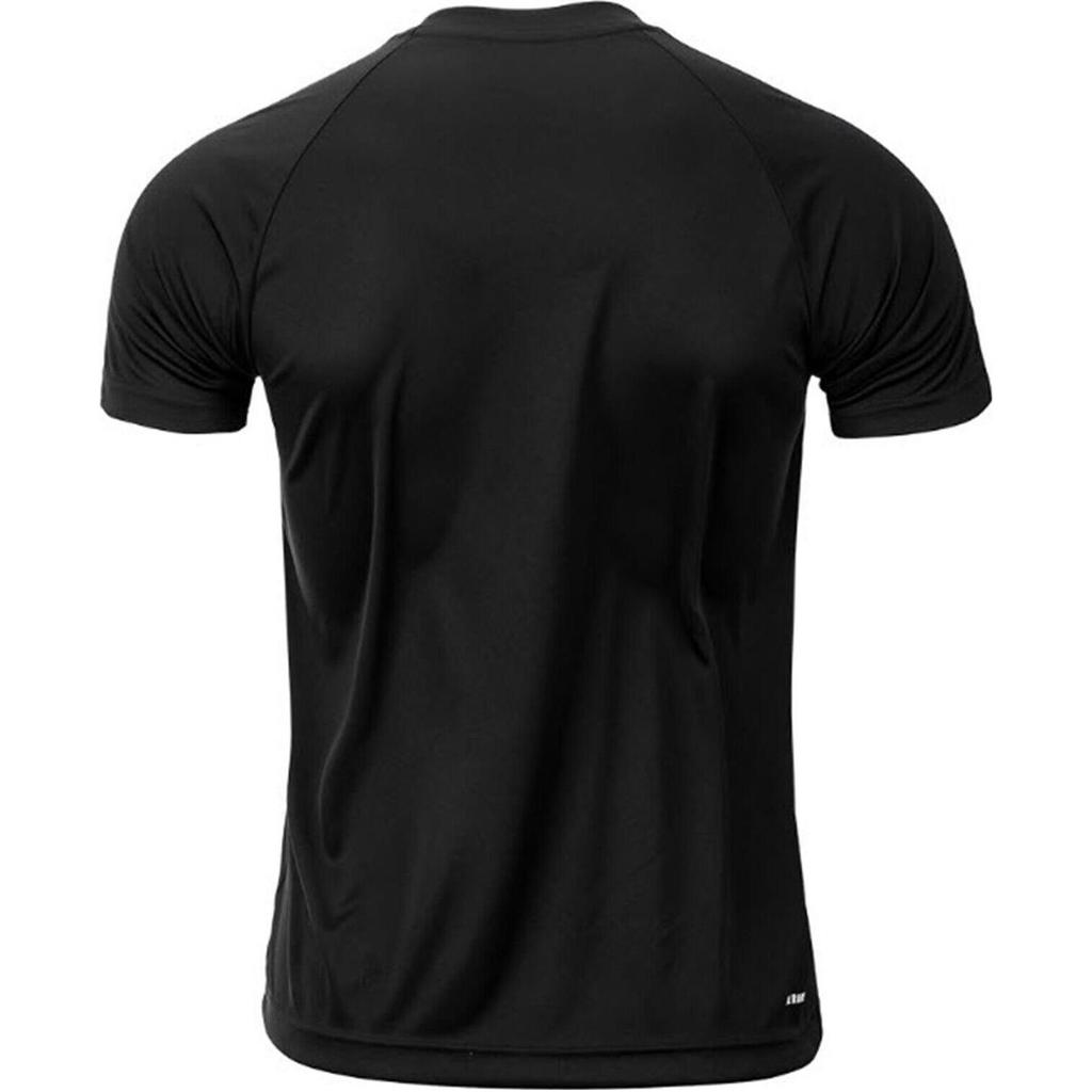 Adidas Striped Print Slim Fit Crewneck Tee Men Tops Black H28925