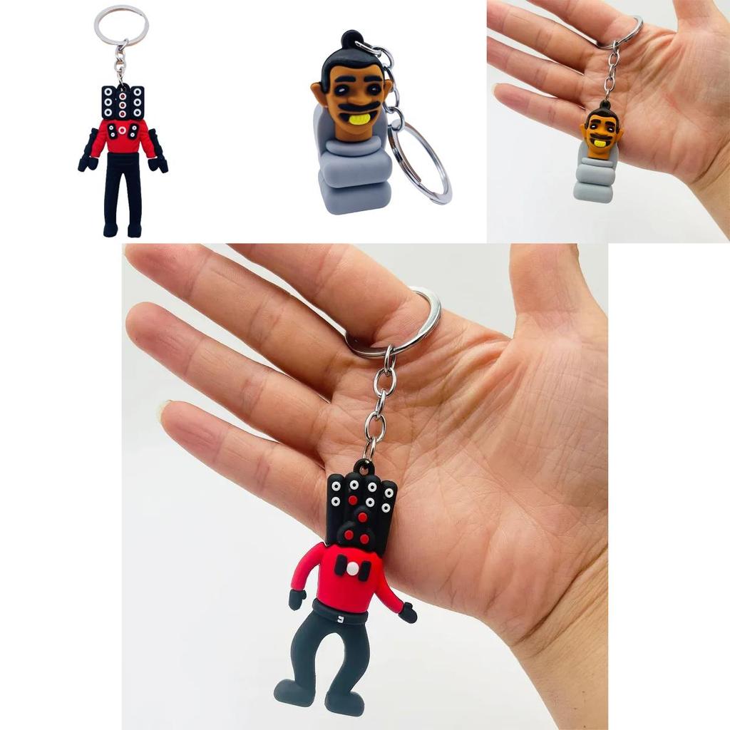 Titan Sound Man Keychain Pendant Wholesale Cross-border Toilet Man Surveillance Tv Man Game Decoration