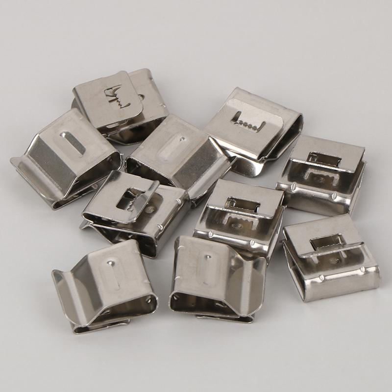 10Pcs Solar Panel Cable Clips Stainless Steel Pv Wire Clip Locking Clamps For 4 Square 2-Wire Cable Wiring Accessories