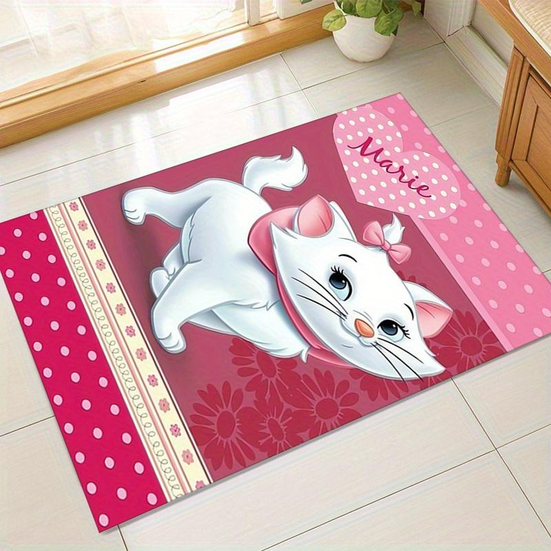 

1pc. Cute Cartoon Cat Pink Polka Dot Home Office Outdoor Rug Gift Decor Matz041447 60cm by 90cm
