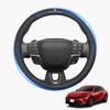 SUVVNE Steering Wheel Cover for Toyota Crown Crossover 35 Series Genuine 3D Easy Installation Black (16th Generation) - Leather, Hand-stitched, Grip,